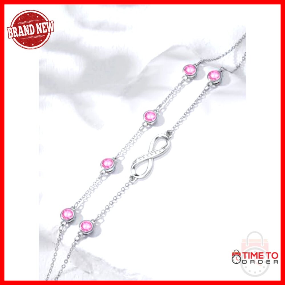 Sterling Silver Infinity Anklet Adjustable Minima… - image 6